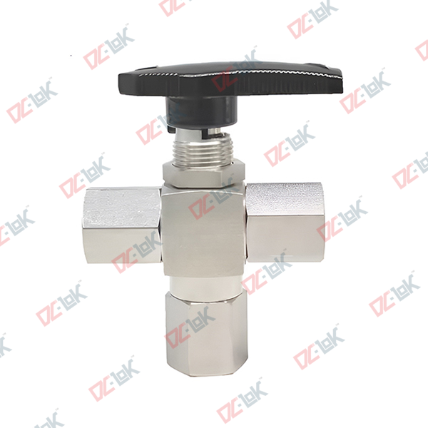 3-Way Panel Mount Ball valve F X F x F