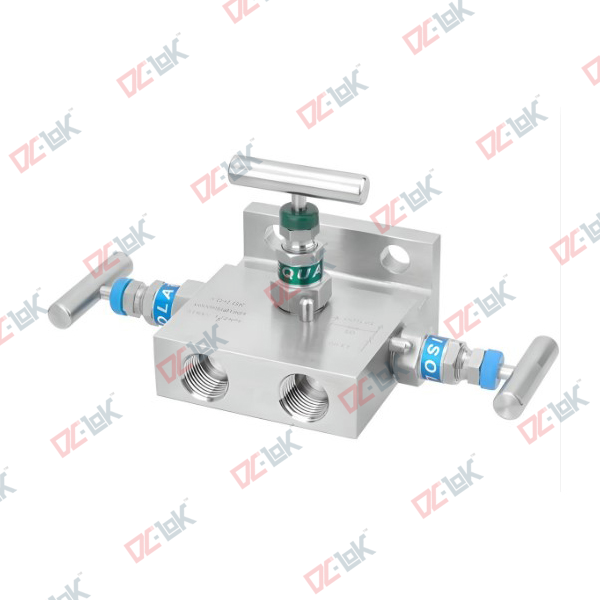 Three Valve Manifold Direct Mount T Type Pipe x Flange